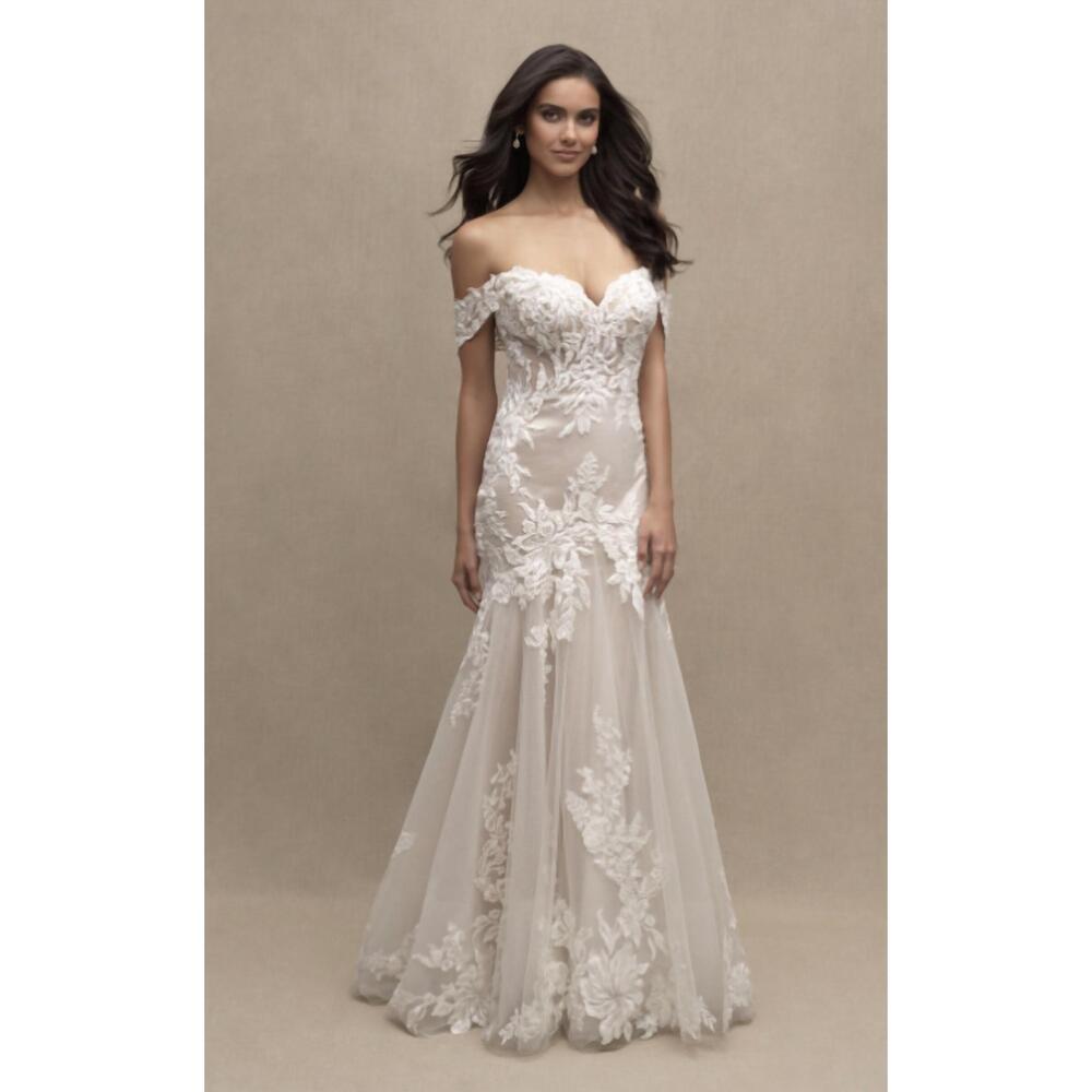 NEW ALLURE COUTURE fit-and-flare​ wedding dress in ivory over nude